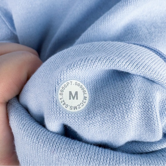 Lululemon Soft Knit Overshirt Light Blue Linen Snap Button Down Mens Medium - Picture 7 of 7